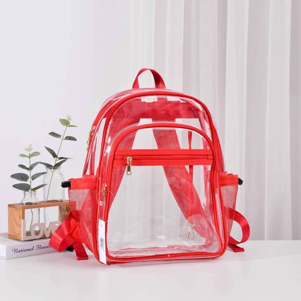 NEW FASHION CITY women's clear stadium backpack in red